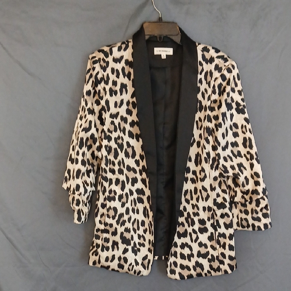 a new day Jackets & Blazers - a new day Leopard Print Blazer with Black Trim
